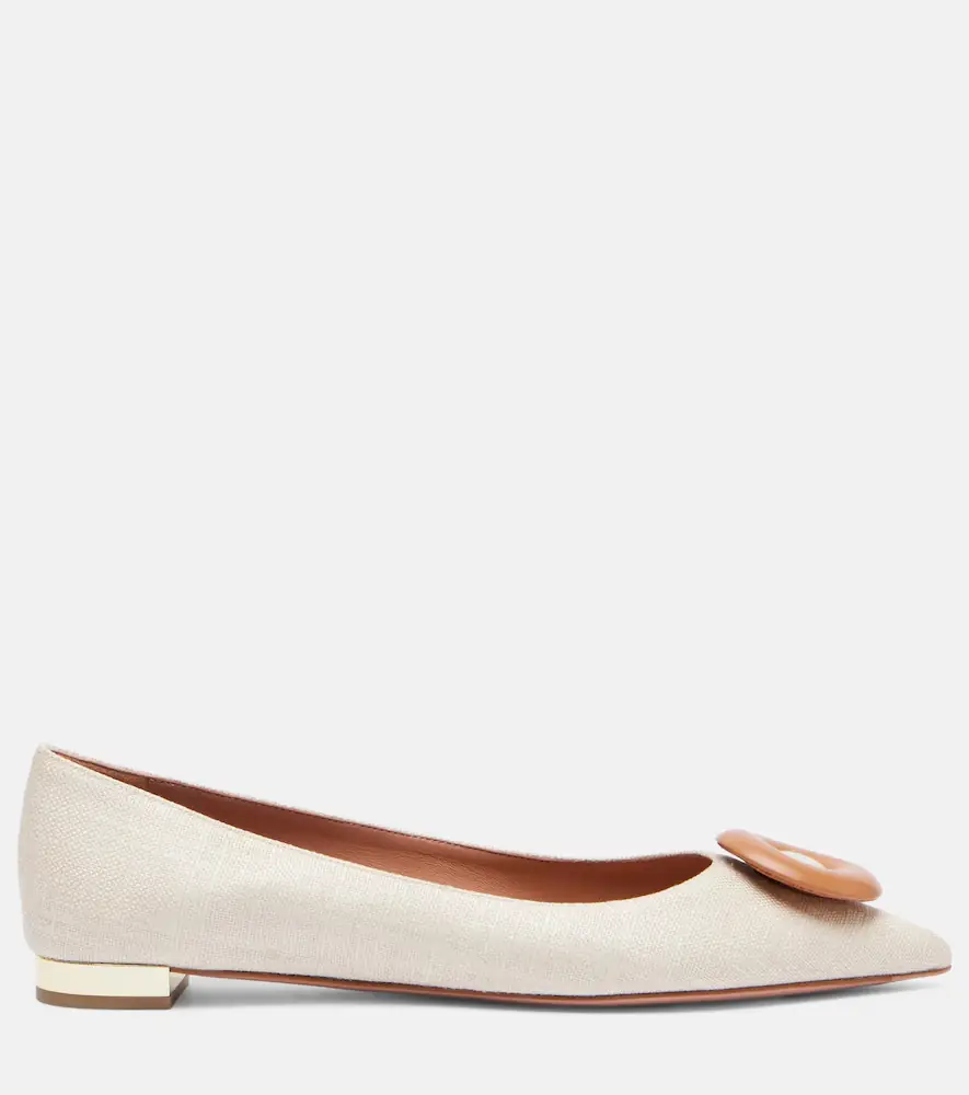 Aquazzura Hoop leather-trimmed ballet flats | Thumbnail 3 Aquazzura Hoop leather-trimmed ballet flats | Thumbnail 3