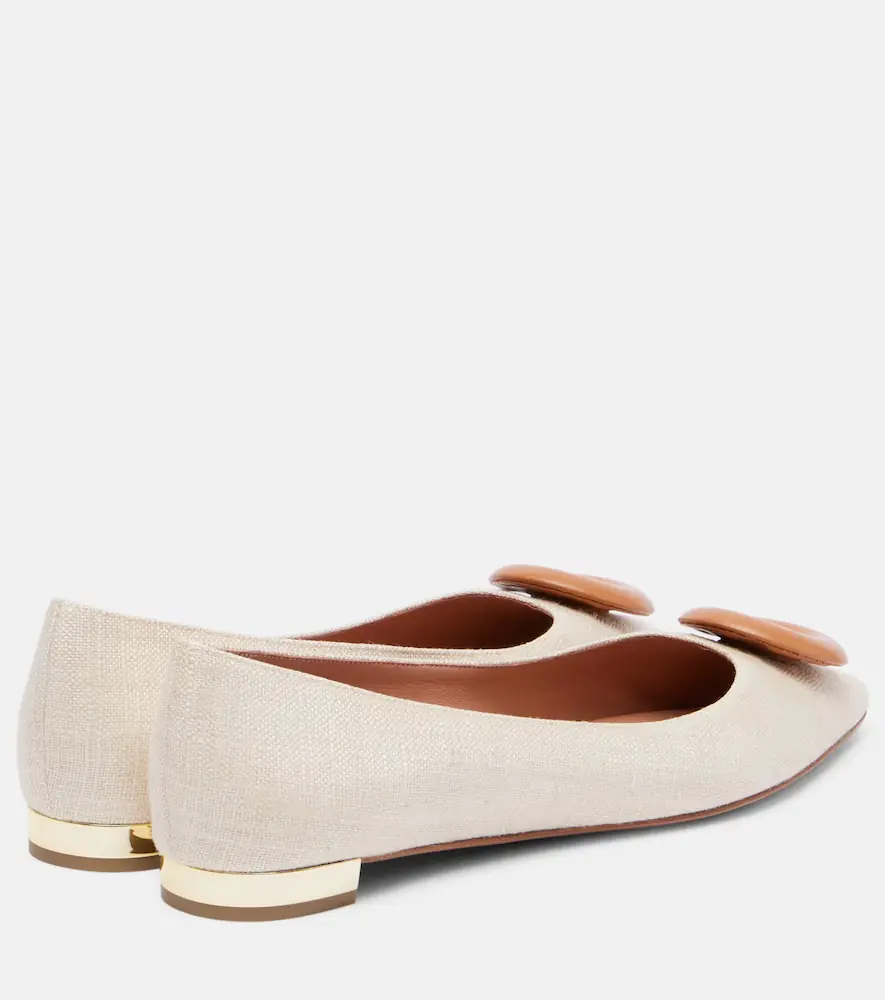 Aquazzura Hoop leather-trimmed ballet flats | Thumbnail 4 Aquazzura Hoop leather-trimmed ballet flats | Thumbnail 4