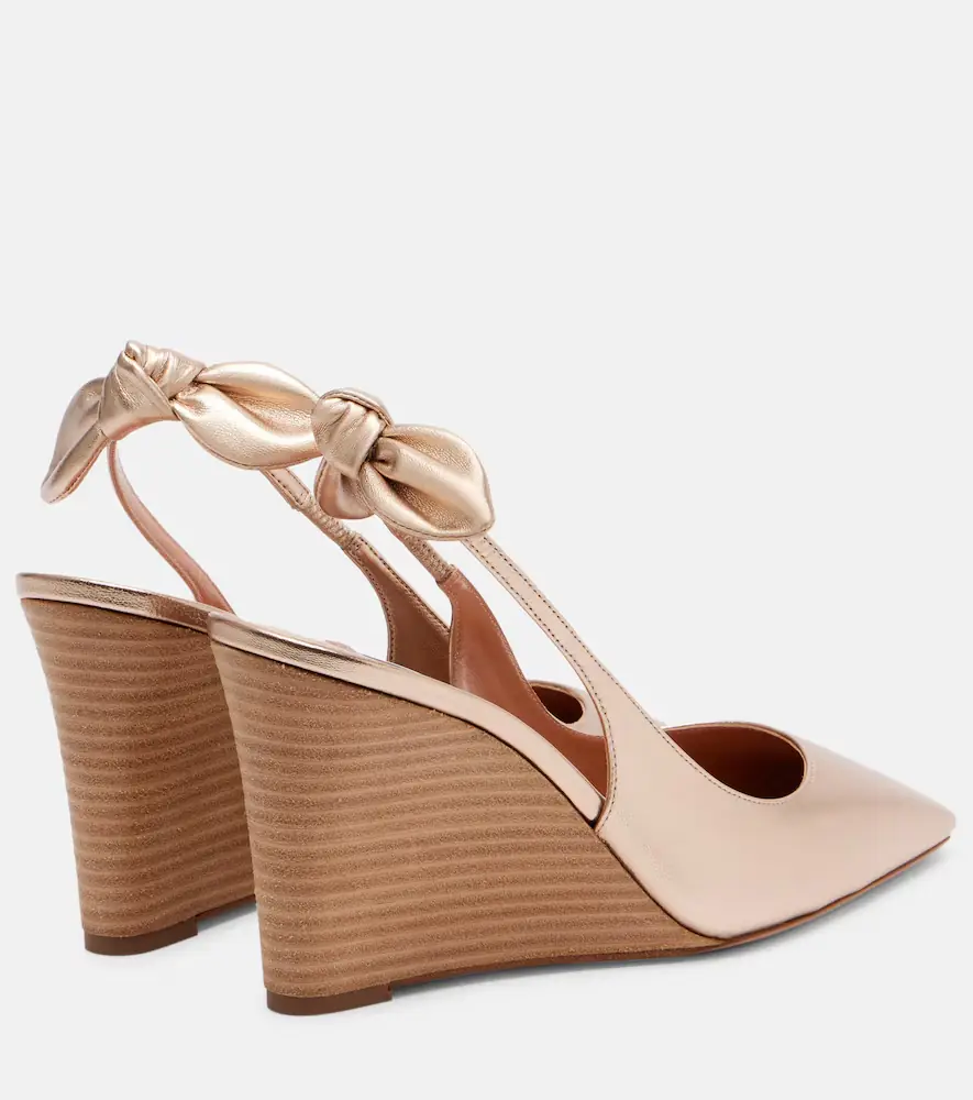 Aquazzura Very Bow Tie 85 leather wedges | Thumbnail 3 Aquazzura Very Bow Tie 85 leather wedges | Thumbnail 3