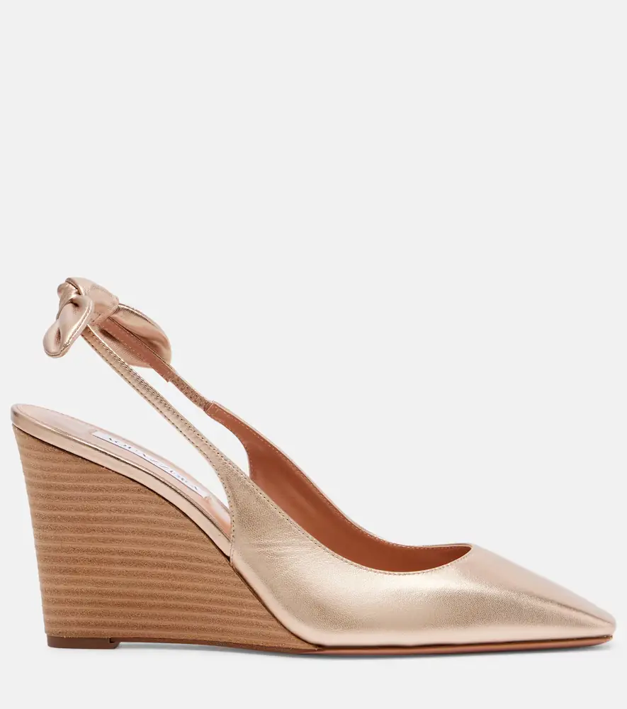 Aquazzura Very Bow Tie 85 leather wedges | Thumbnail 4 Aquazzura Very Bow Tie 85 leather wedges | Thumbnail 4