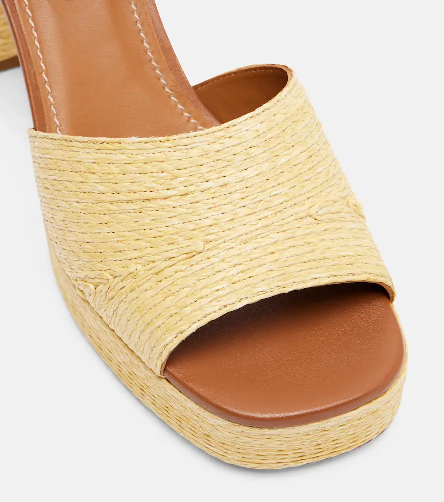 Staud Jodie raffia and leather platform sandals | Thumbnail 4