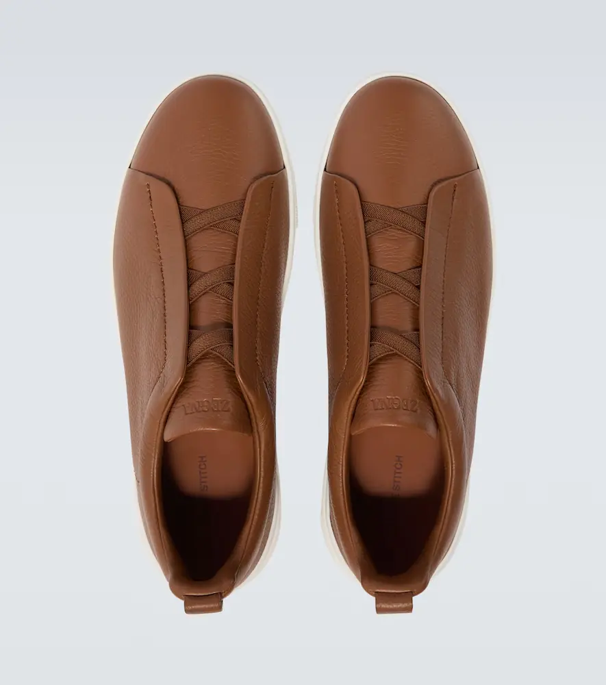 Zegna Triple Stitch leather sneakers | Thumbnail 3