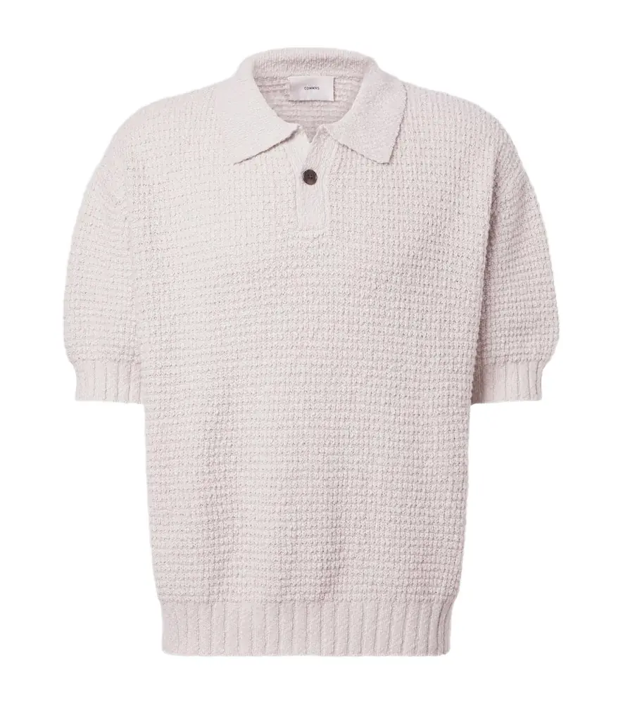 Commas Knitted cotton polo shirt