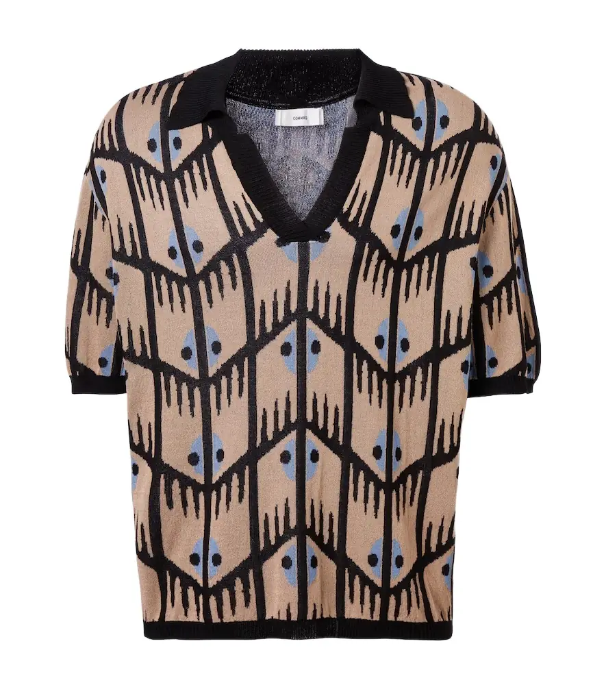 Commas Jacquard polo shirt