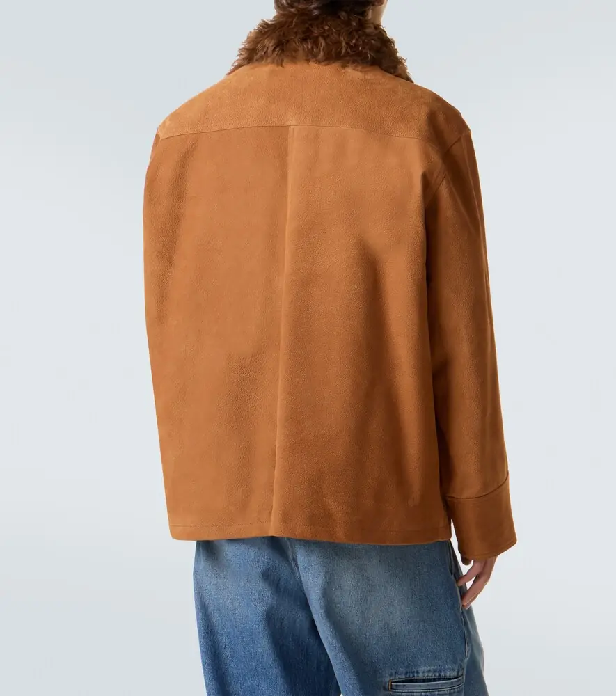 Plan C Shearling-trimmed suede field jacket | Thumbnail 6