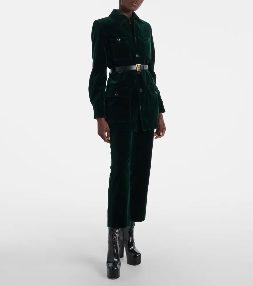 Saint Laurent Cotton velvet straight pants | Thumbnail 2 Saint Laurent Cotton velvet straight pants | Thumbnail 2