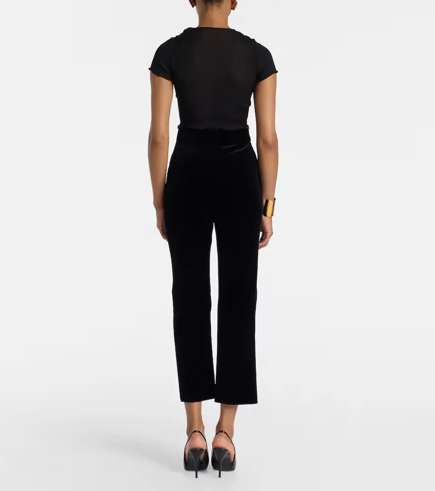 Saint Laurent Cotton velvet cropped flared pants | Thumbnail 2 Saint Laurent Cotton velvet cropped flared pants | Thumbnail 2