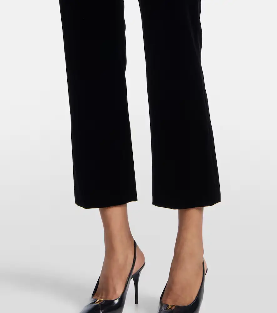 Saint Laurent Cotton velvet cropped flared pants | Thumbnail 4 Saint Laurent Cotton velvet cropped flared pants | Thumbnail 4