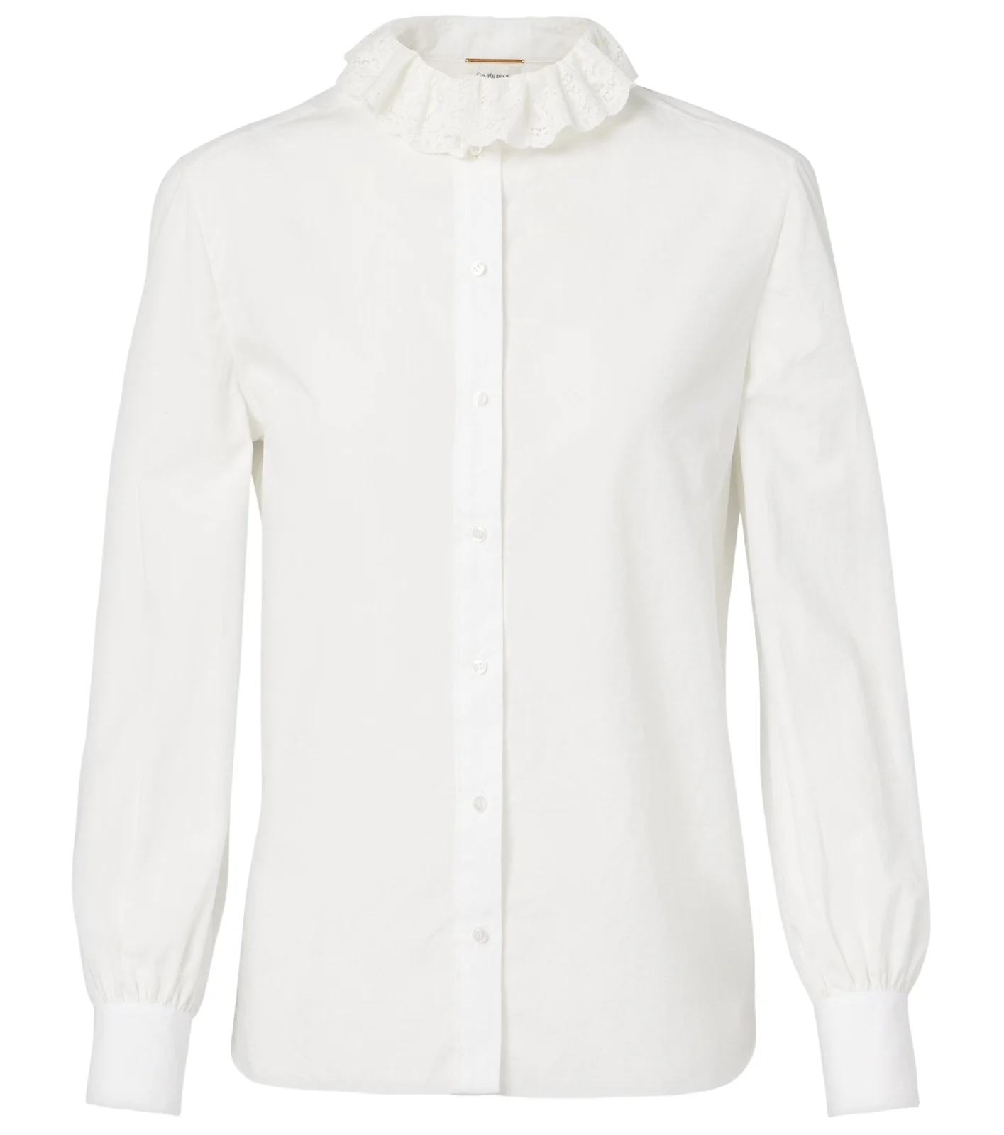 Lace-trimmed cotton poplin blouse Lace-trimmed cotton poplin blouse