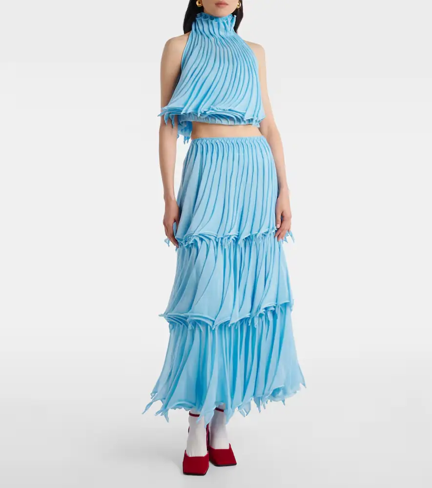 ALAÏA Pleated mesh crop top | Thumbnail 2 ALAÏA Pleated mesh crop top | Thumbnail 2