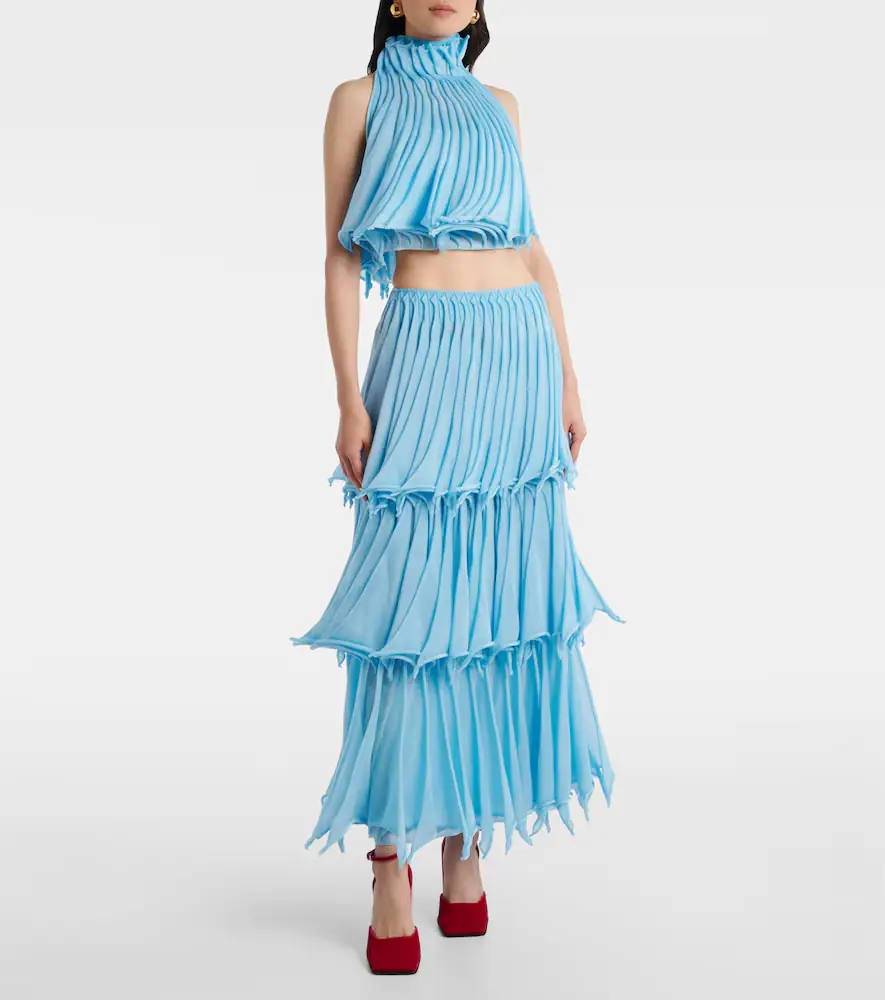 ALAÏA Pleated mesh crop top | Thumbnail 6 ALAÏA Pleated mesh crop top | Thumbnail 6