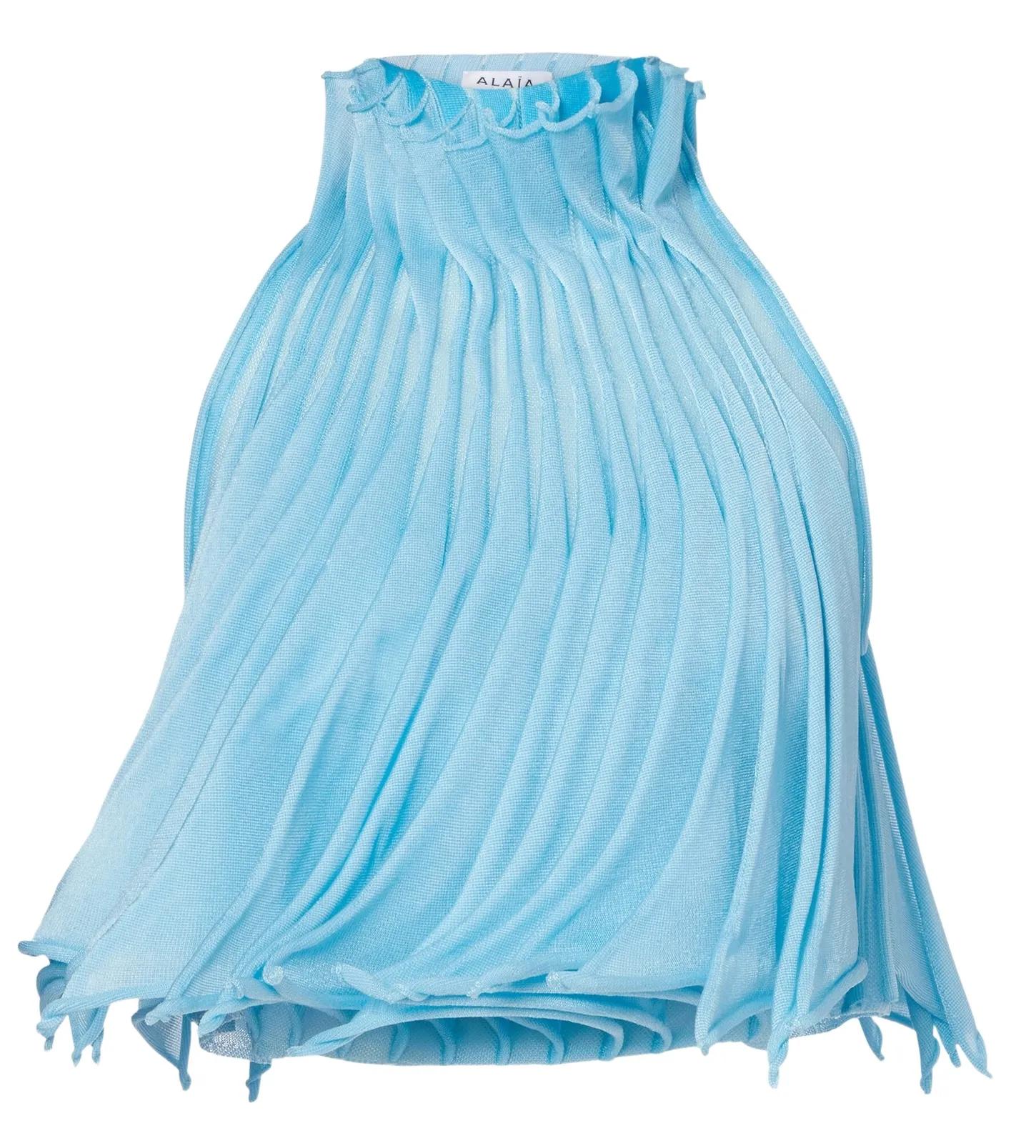 ALAÏA ALAÏA Pleated mesh crop top