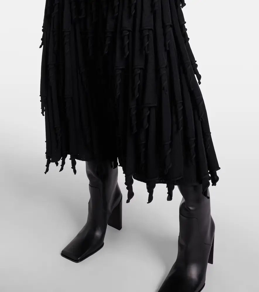 ALAÏA ALAÏA Tiered wool and silk maxi skirt | Thumbnail 4