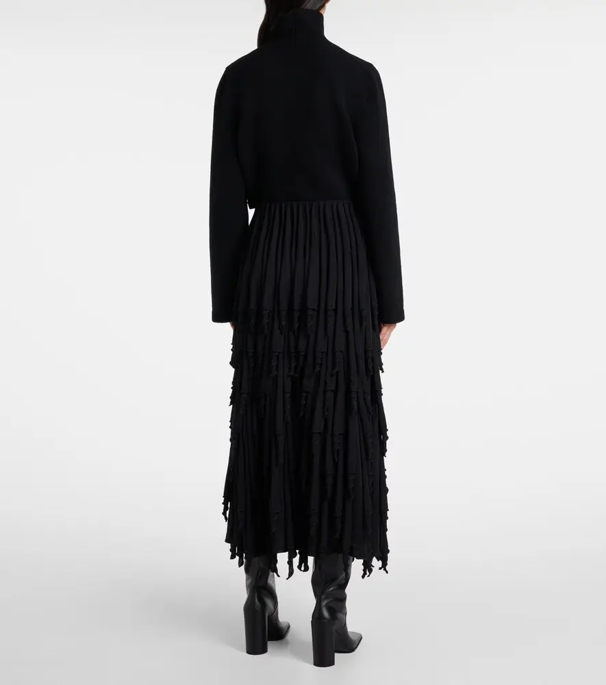 ALAÏA ALAÏA Tiered wool and silk maxi skirt | Thumbnail 5