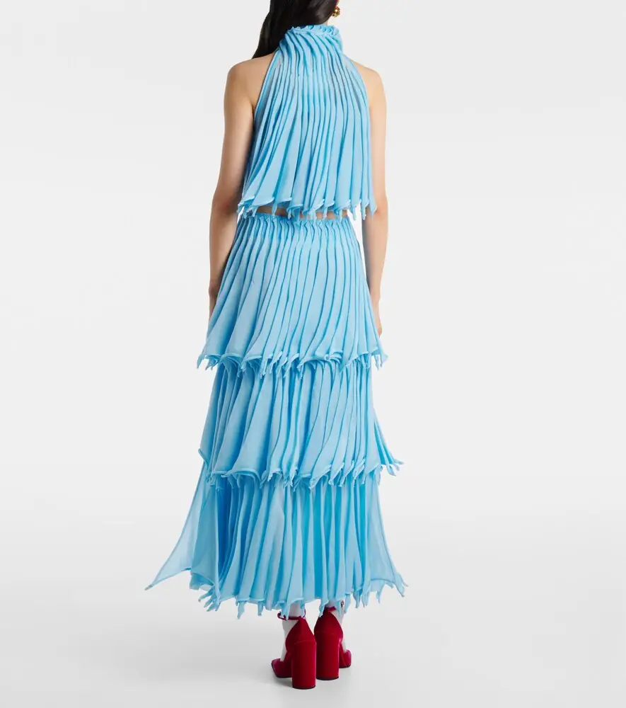 Alaïa Alaïa Pleated tiered maxi skirt | Thumbnail 4