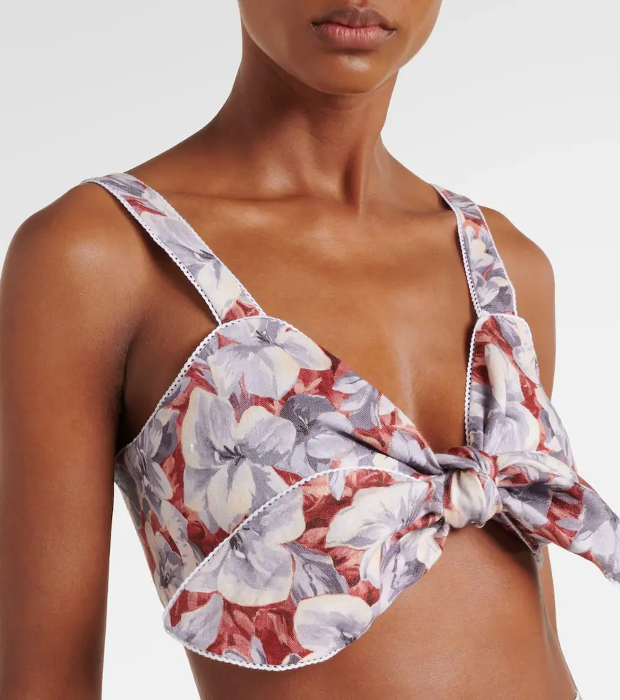 Posse Luna floral linen crop top | Thumbnail 2