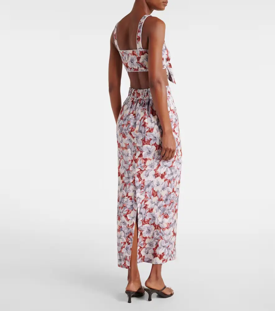 Posse Luna floral linen crop top | Thumbnail 4