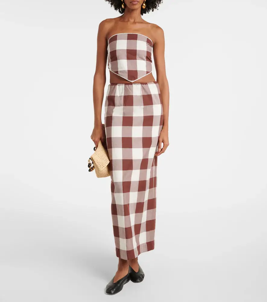 Posse Callie gingham cotton crop top | Thumbnail 4