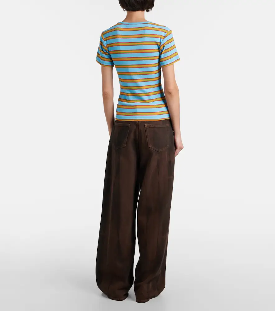 Ganni Striped cotton-blend T-shirt | Thumbnail 3 Ganni Striped cotton-blend T-shirt | Thumbnail 3