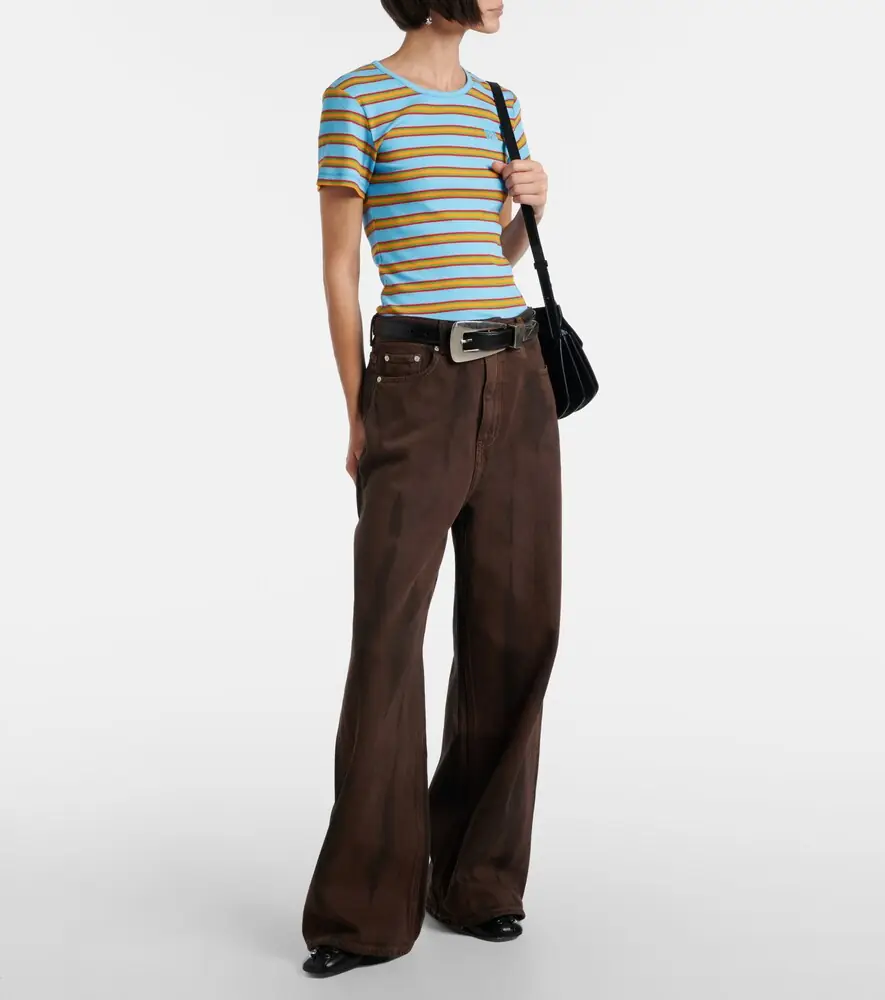 Ganni Striped cotton-blend T-shirt | Thumbnail 4 Ganni Striped cotton-blend T-shirt | Thumbnail 4