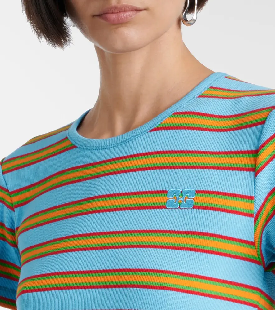 Ganni Striped cotton-blend T-shirt | Thumbnail 5 Ganni Striped cotton-blend T-shirt | Thumbnail 5