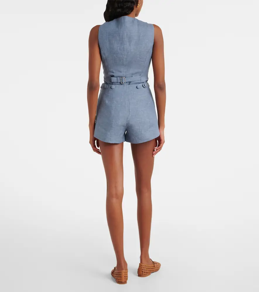 Posse Thea high-rise linen shorts | Thumbnail 2