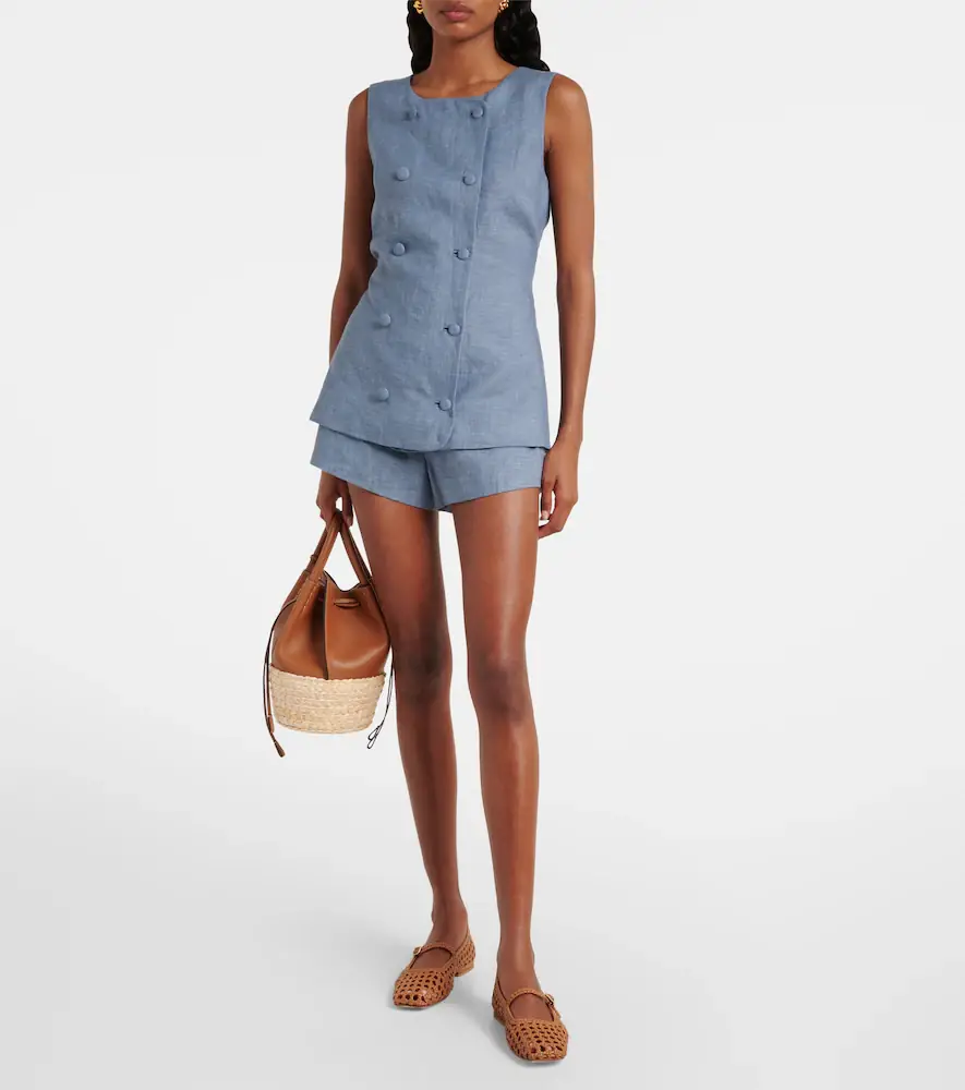Posse Thea high-rise linen shorts | Thumbnail 4