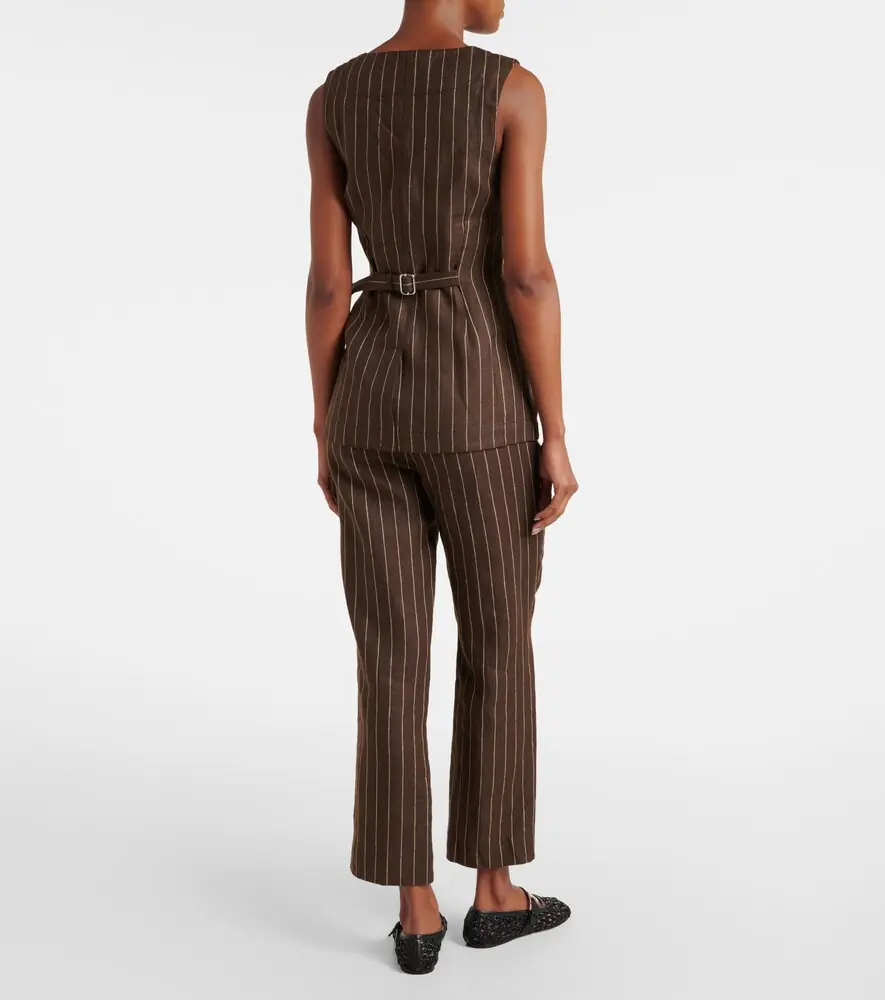 Posse Emma pinstripe linen top | Thumbnail 5