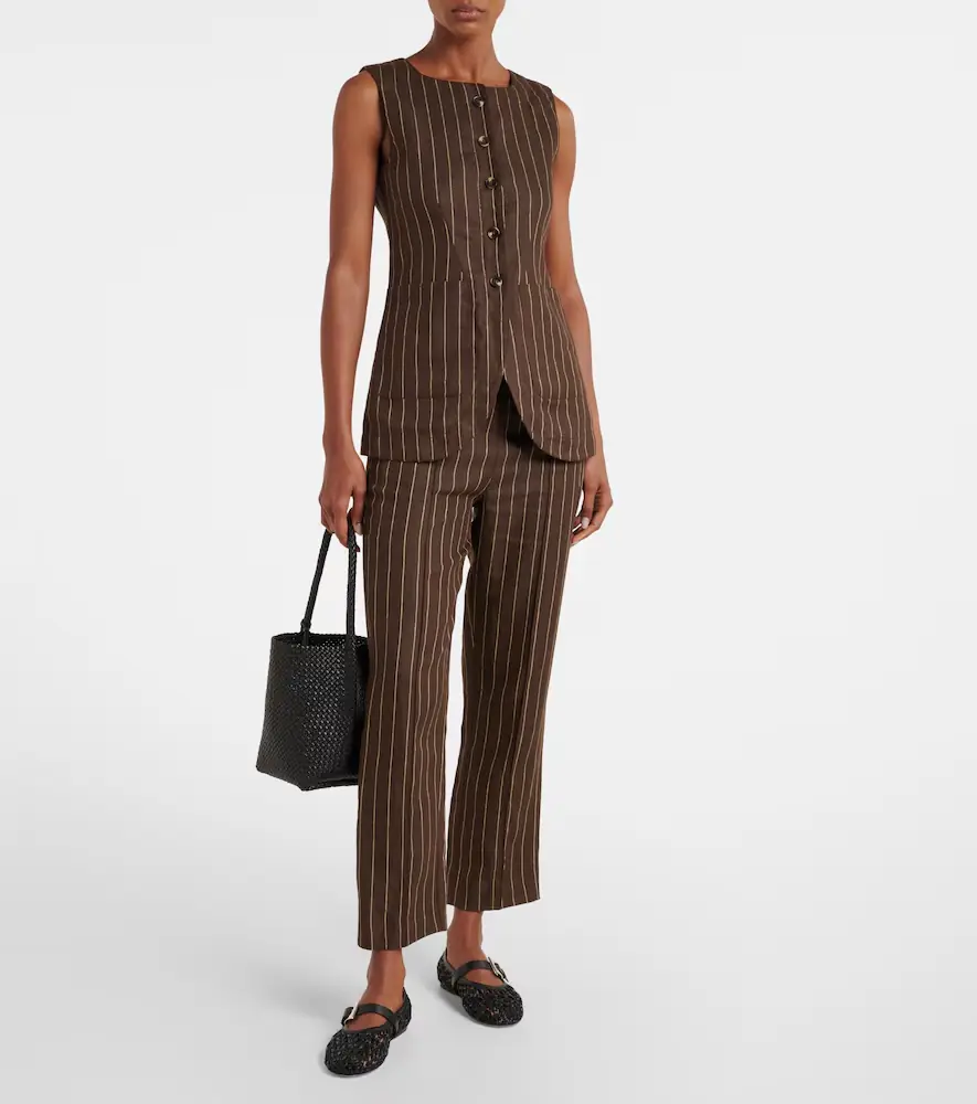 Posse Emma pinstripe linen top | Thumbnail 6