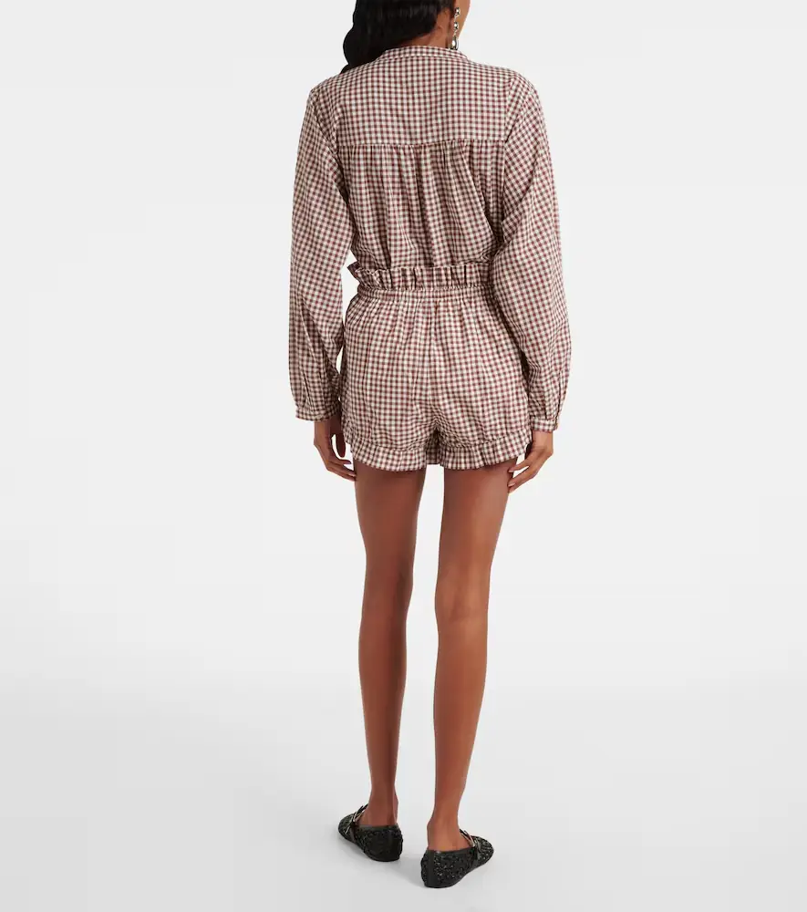 Posse Callie gingham cotton shorts | Thumbnail 3