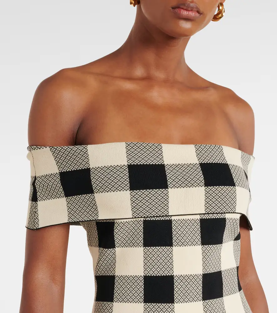 Posse Pippa checked off-shoulder top | Thumbnail 2