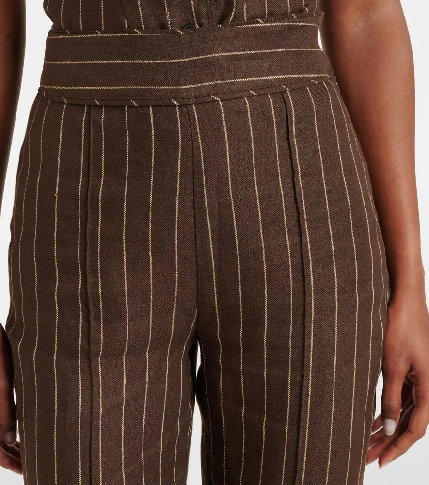 Posse Thea pinstripe high-rise linen pants | Thumbnail 5 Posse Thea pinstripe high-rise linen pants | Thumbnail 5