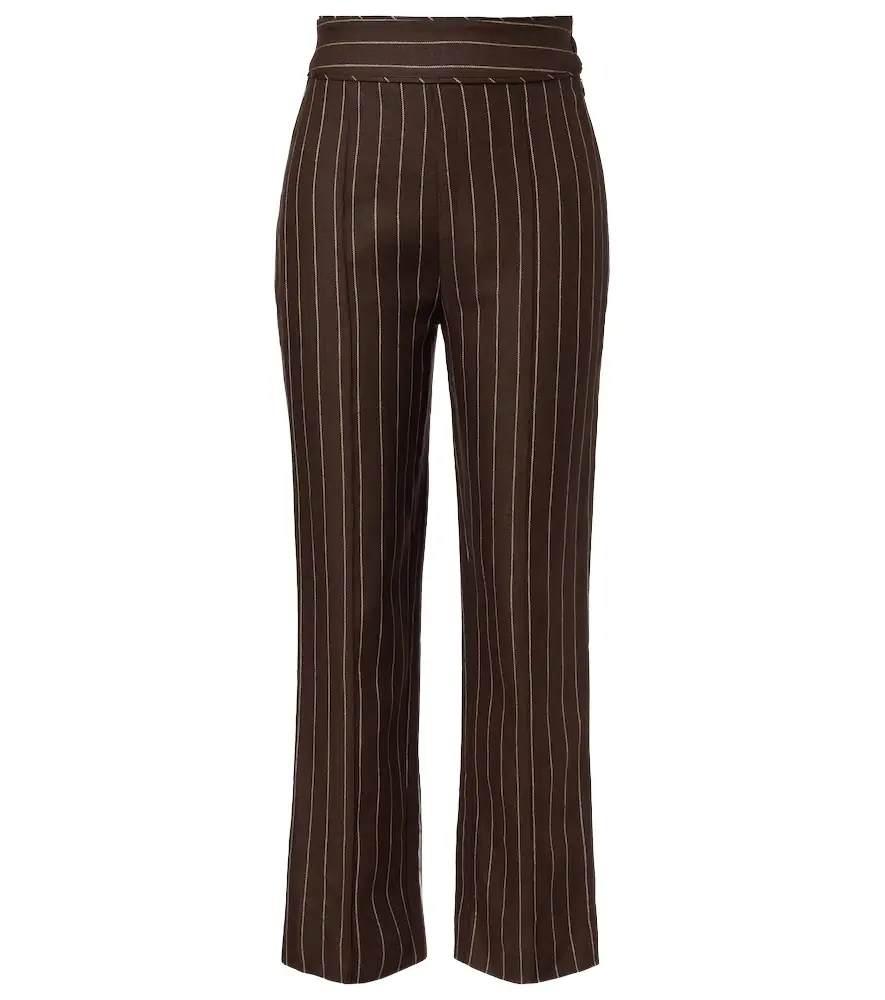 Posse Thea pinstripe high-rise linen pants | Image 1 Posse Thea pinstripe high-rise linen pants | Image 1