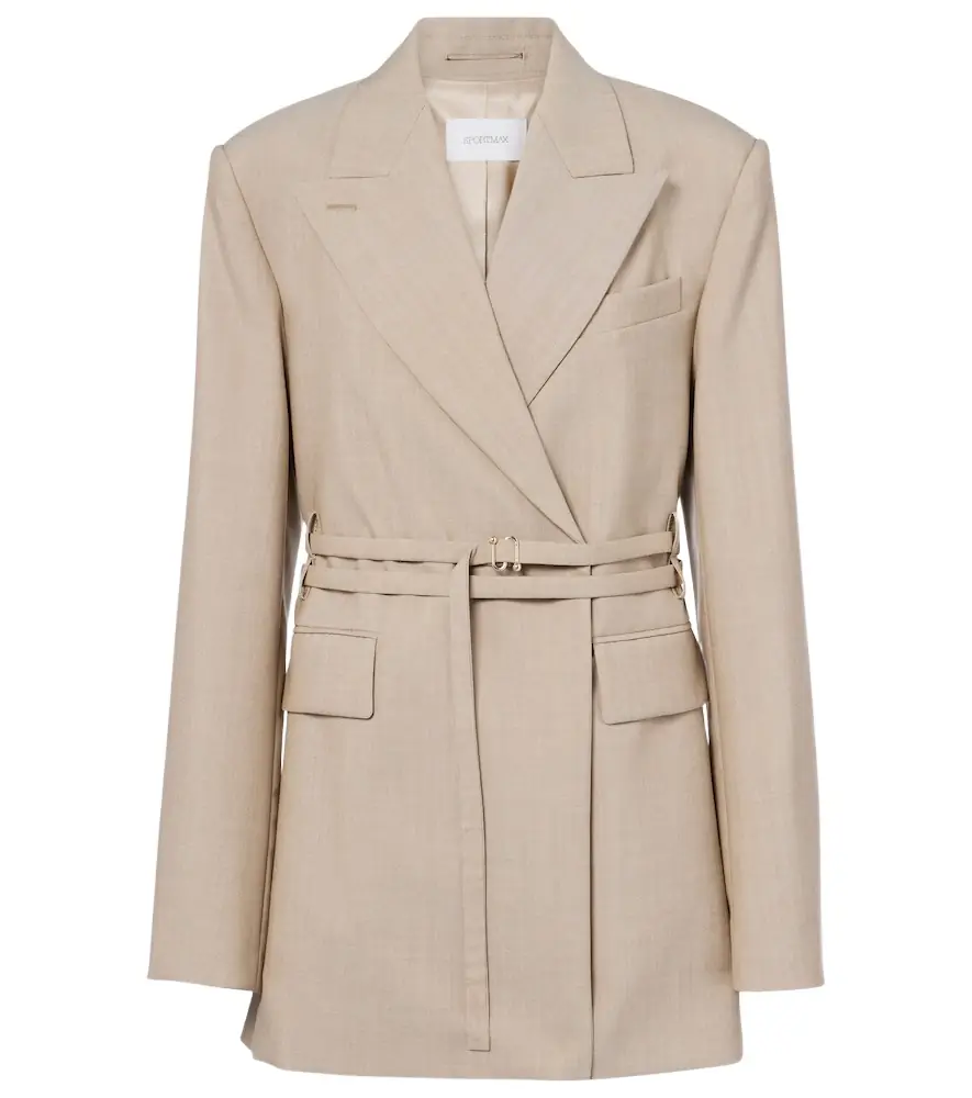 Sportmax Tubinga belted virgin wool blazer | Image 1 Sportmax Tubinga belted virgin wool blazer | Image 1
