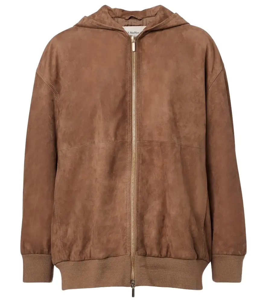 'S Max Mara 'S Max Mara Suede zip-up hoodie | Image 1 'S Max Mara 'S Max Mara Suede zip-up hoodie | Image 1