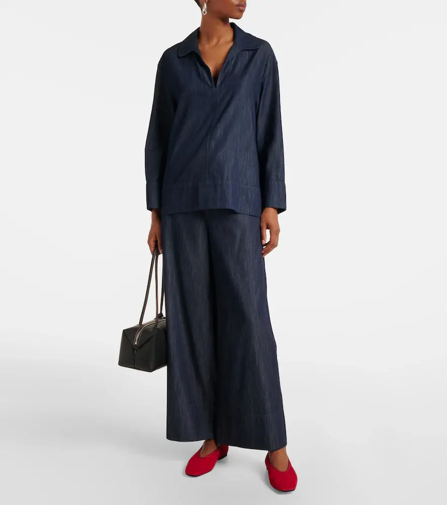 'S Max Mara 'S Max Mara Jour cotton chambray wide-leg pants | Thumbnail 6 'S Max Mara 'S Max Mara Jour cotton chambray wide-leg pants | Thumbnail 6