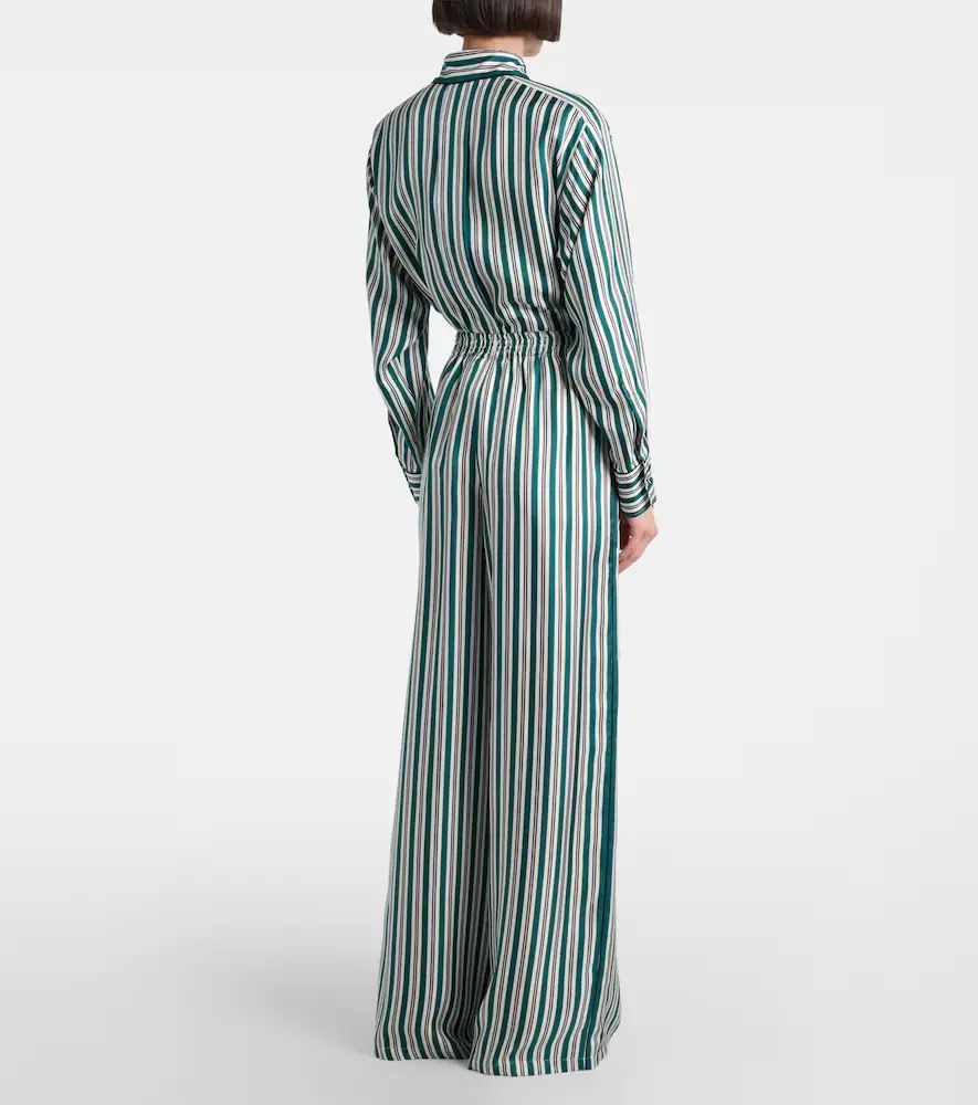 Max Mara Ladino striped wide-leg silk twill pants | Thumbnail 3 Max Mara Ladino striped wide-leg silk twill pants | Thumbnail 3