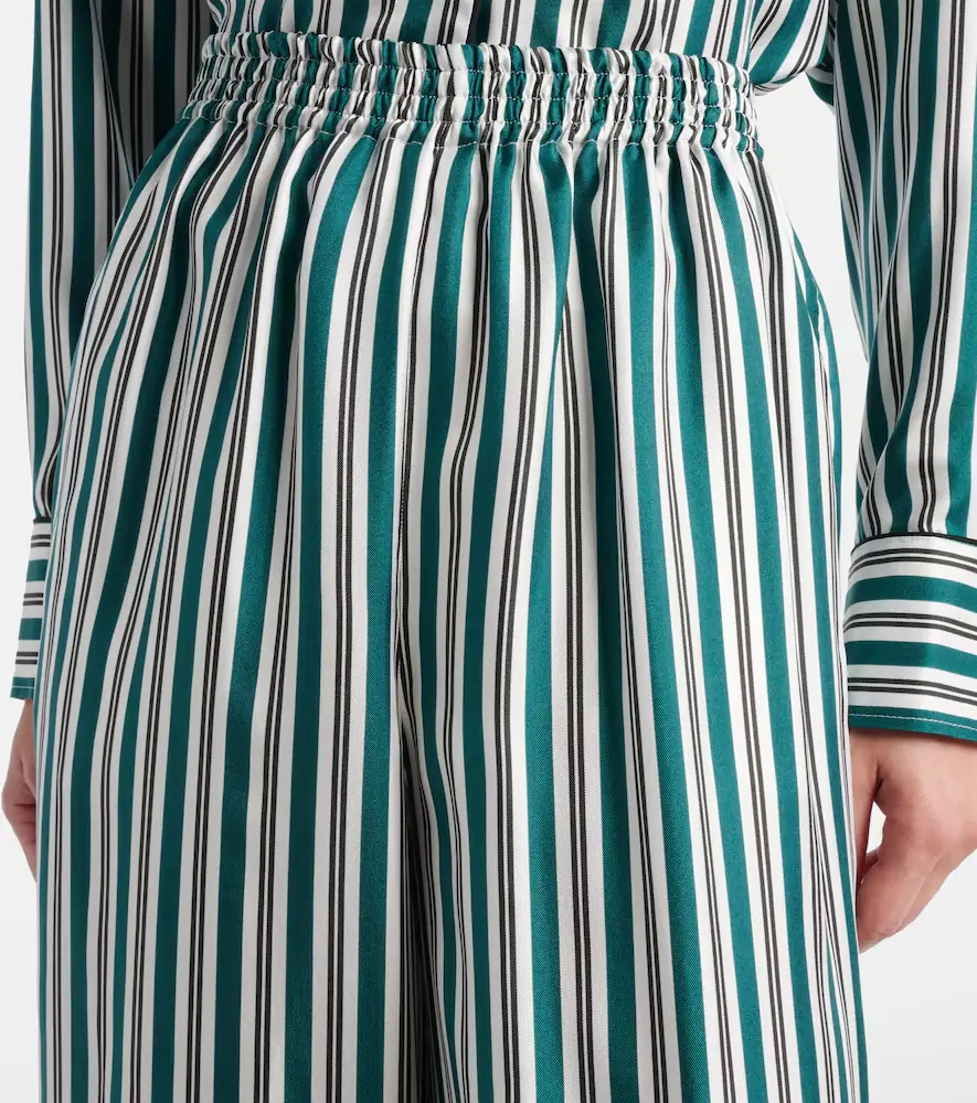 Max Mara Ladino striped wide-leg silk twill pants | Thumbnail 4 Max Mara Ladino striped wide-leg silk twill pants | Thumbnail 4