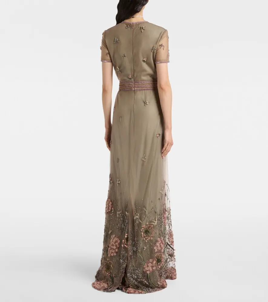 Costarellos Floral embellished gown | Thumbnail 4