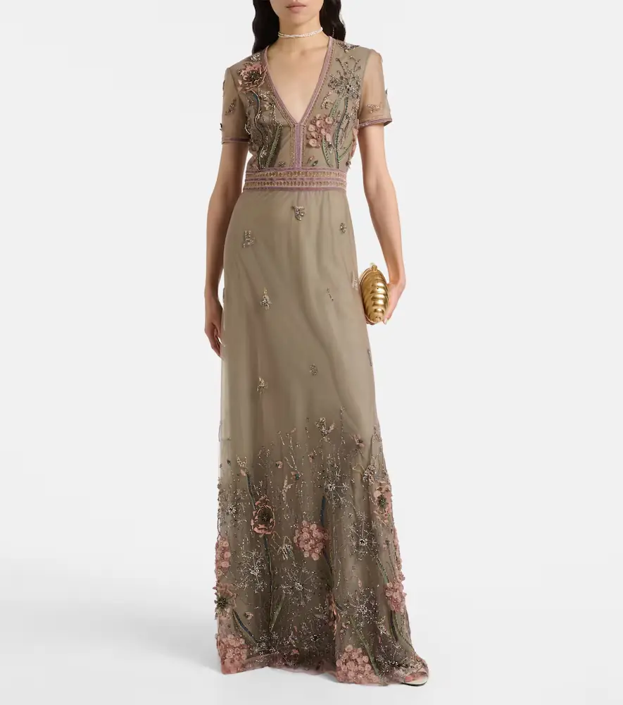 Costarellos Floral embellished gown | Thumbnail 5
