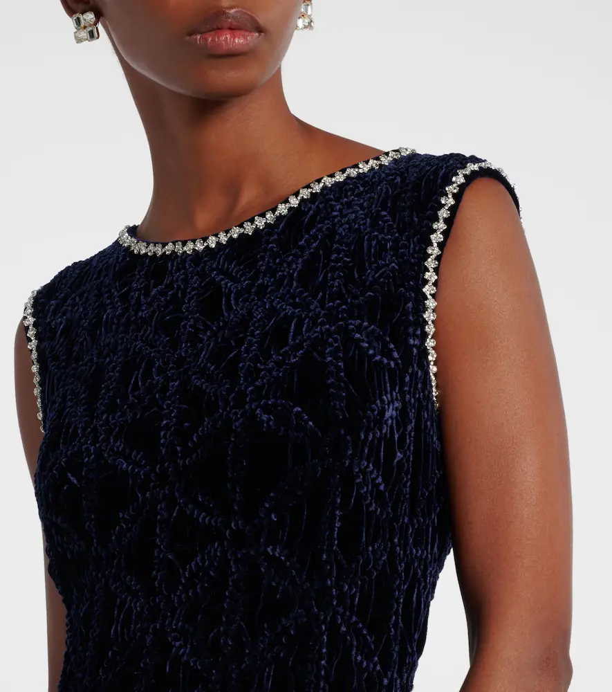 Costarellos Embellished velvet gown | Thumbnail 3