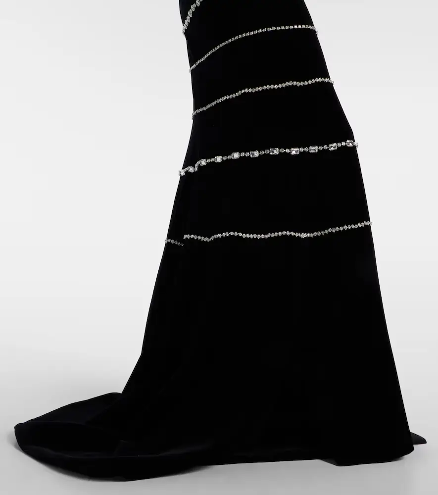 Costarellos Shaula crystal-embellished cotton velvet bustier gown | Thumbnail 5 Costarellos Shaula crystal-embellished cotton velvet bustier gown | Thumbnail 5