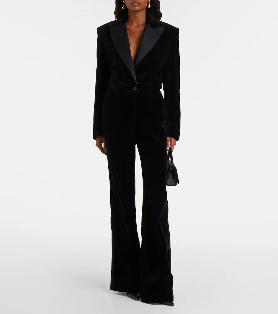 Costarellos Cotton velvet wide-leg pants | Thumbnail 4