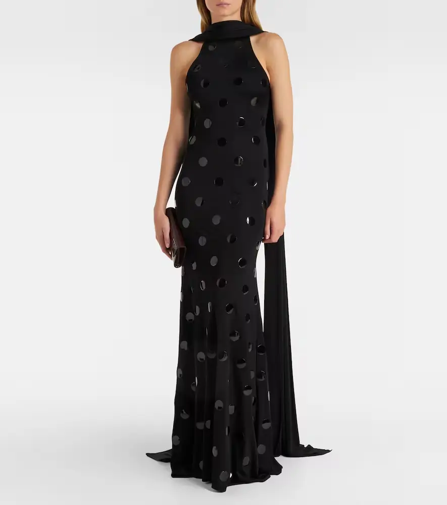 David Koma Embellished scarf-detail jersey gown | Thumbnail 2 David Koma Embellished scarf-detail jersey gown | Thumbnail 2
