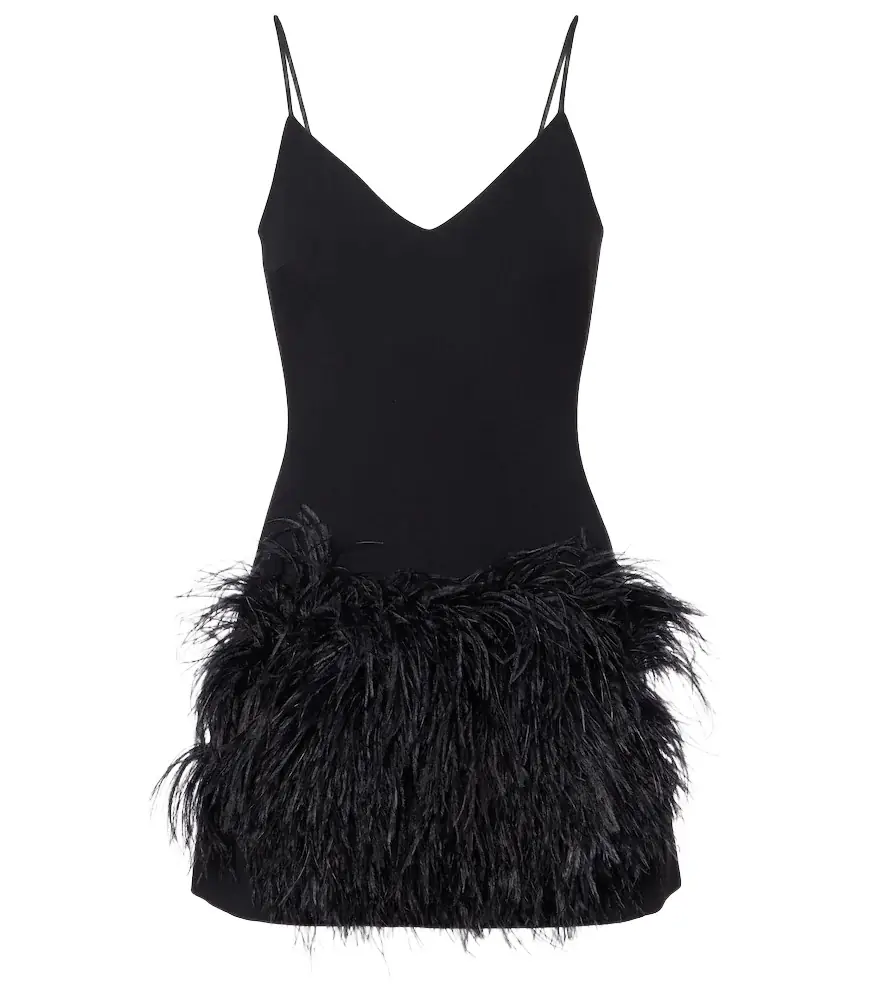 David Koma Feather-trimmed minidress | Image 1 David Koma Feather-trimmed minidress | Image 1
