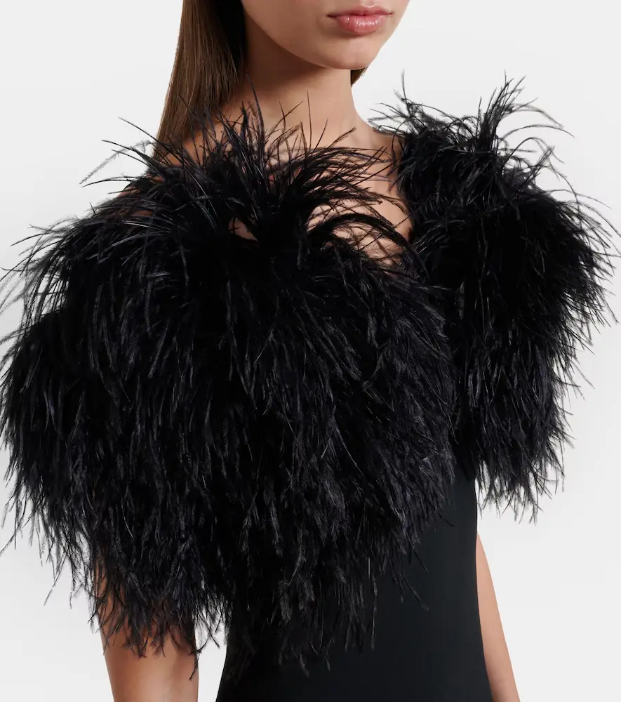 David Koma Feather-trimmed cocktail dress | Thumbnail 3 David Koma Feather-trimmed cocktail dress | Thumbnail 3