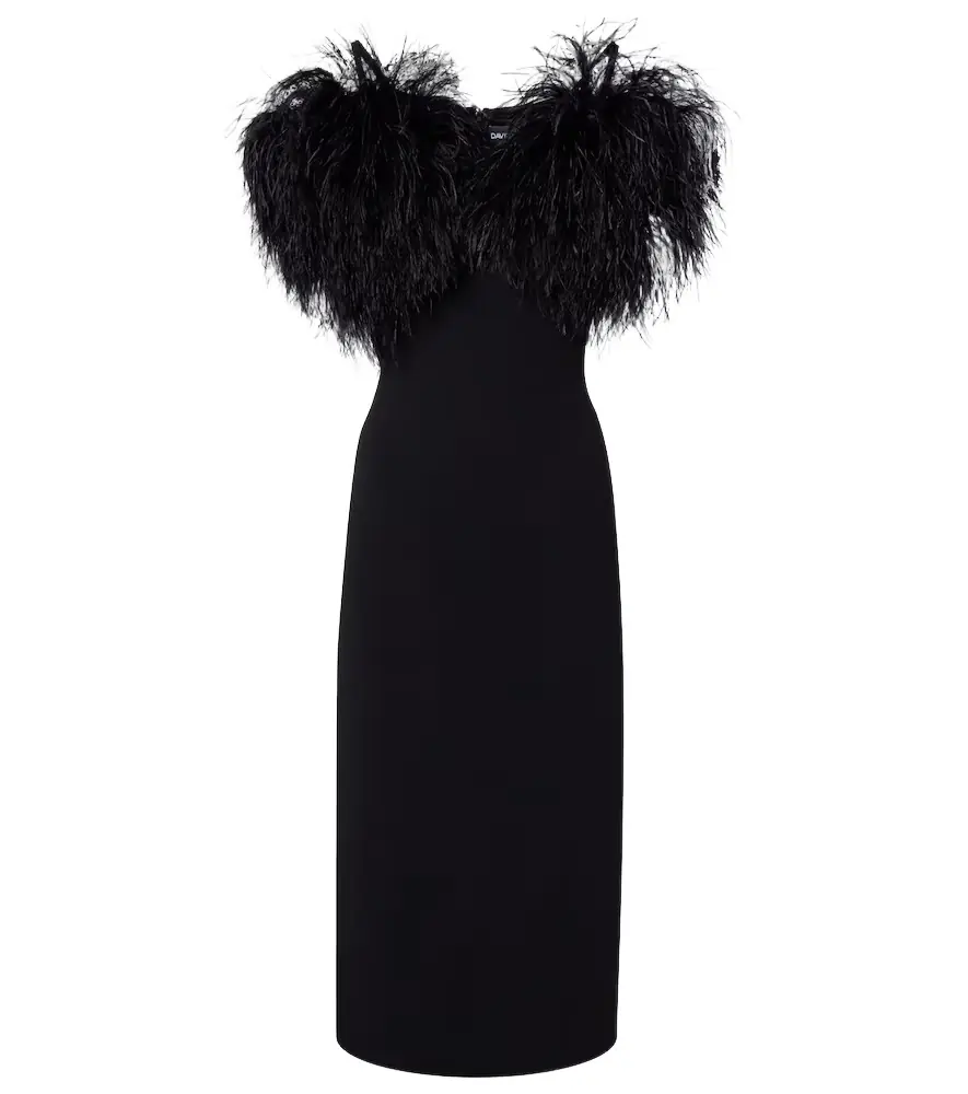 David Koma Feather-trimmed cocktail dress | Image 1 David Koma Feather-trimmed cocktail dress | Image 1