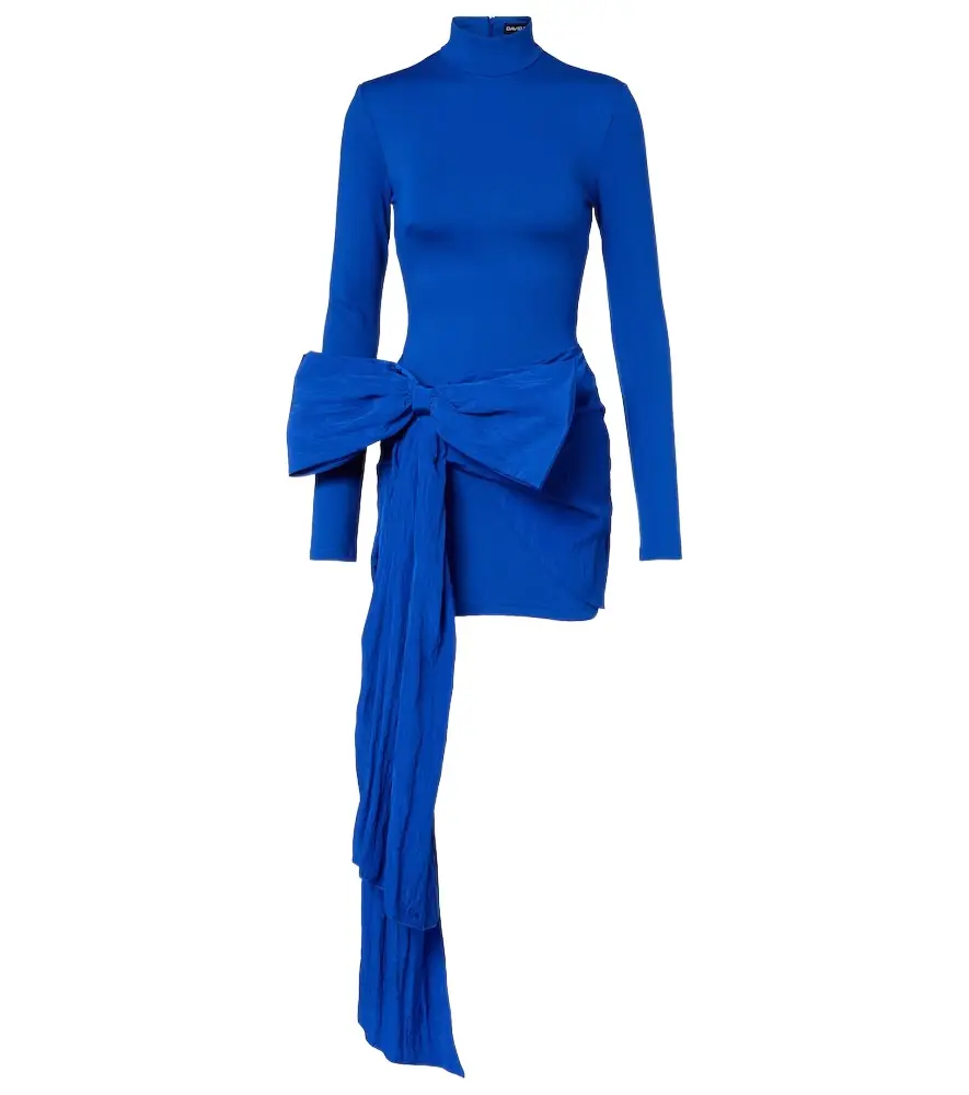 David Koma Bow-detail jersey minidress | Image 1 David Koma Bow-detail jersey minidress | Image 1