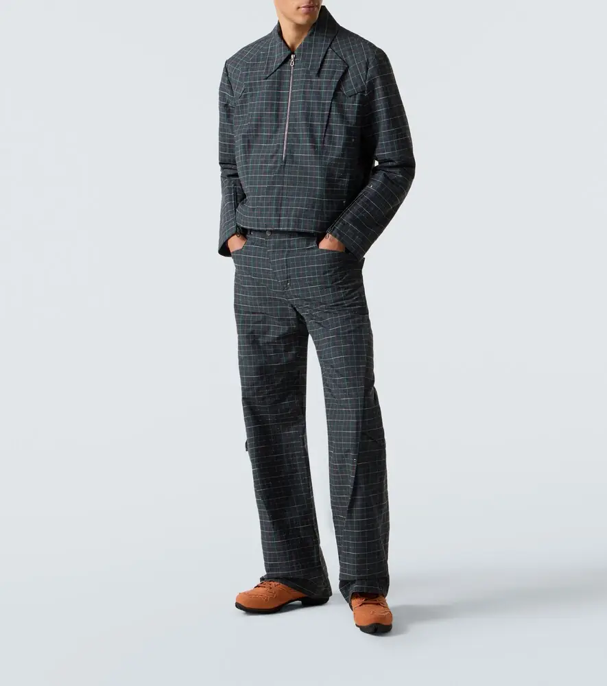 Kiko Kostadinov Kraner checked cotton-blend wide-leg pants | Thumbnail 3 Kiko Kostadinov Kraner checked cotton-blend wide-leg pants | Thumbnail 3