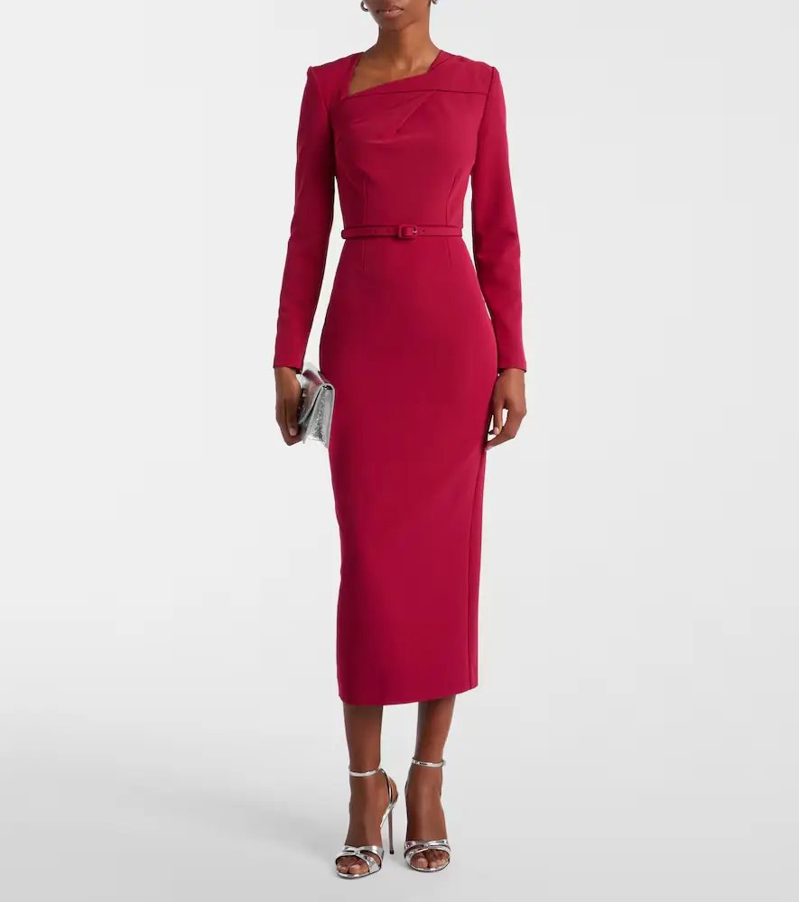 Roland Mouret Belted crêpe midi dress | Thumbnail 3